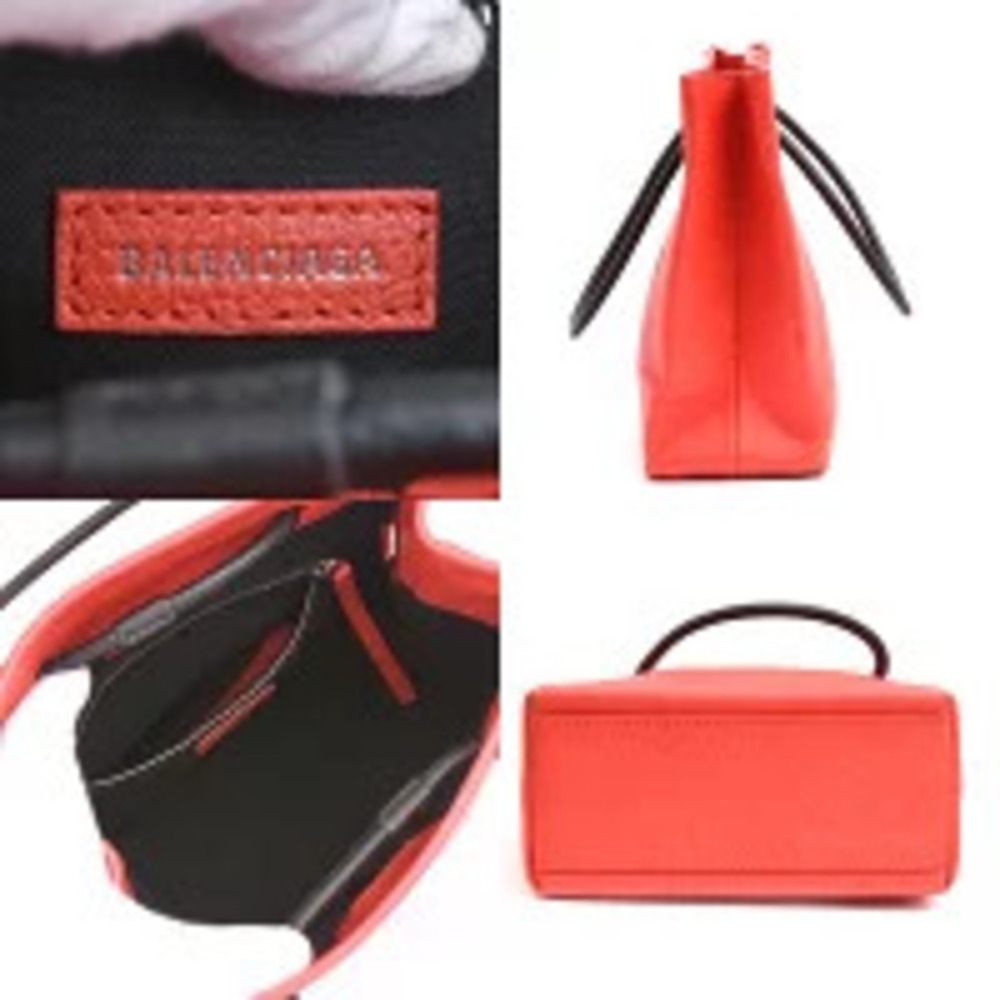 Balenciaga Logo Shopping Tote XXS Handbag Red - Picture 3 of 10